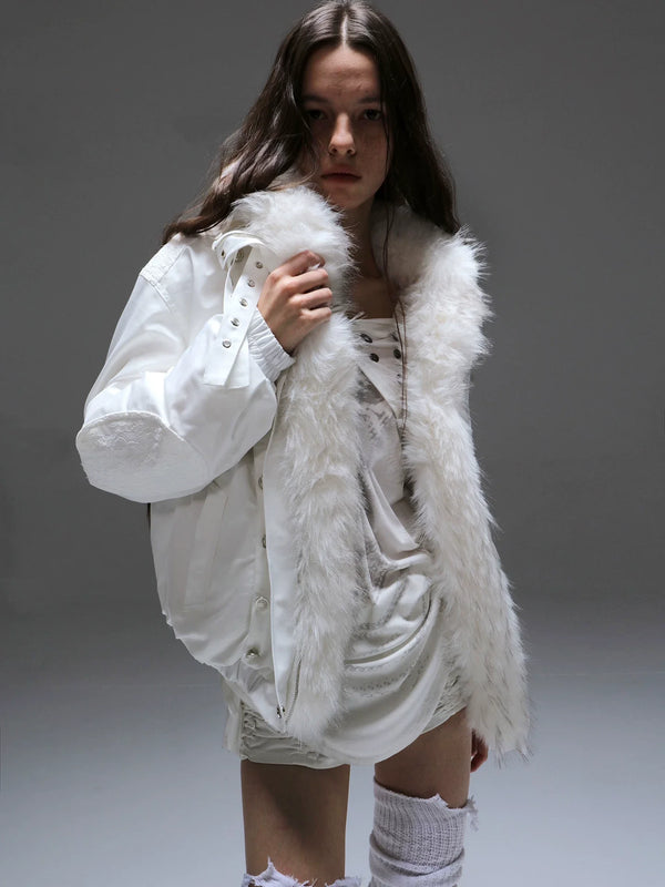 OVERSIZED FUR COLLAR DOWN JACKET