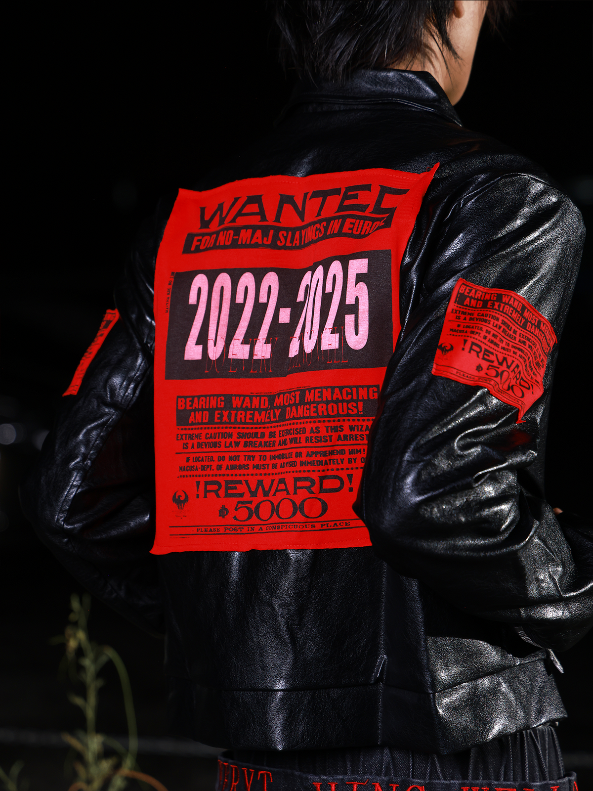 DARK APPLIQU? BIKER JACKET