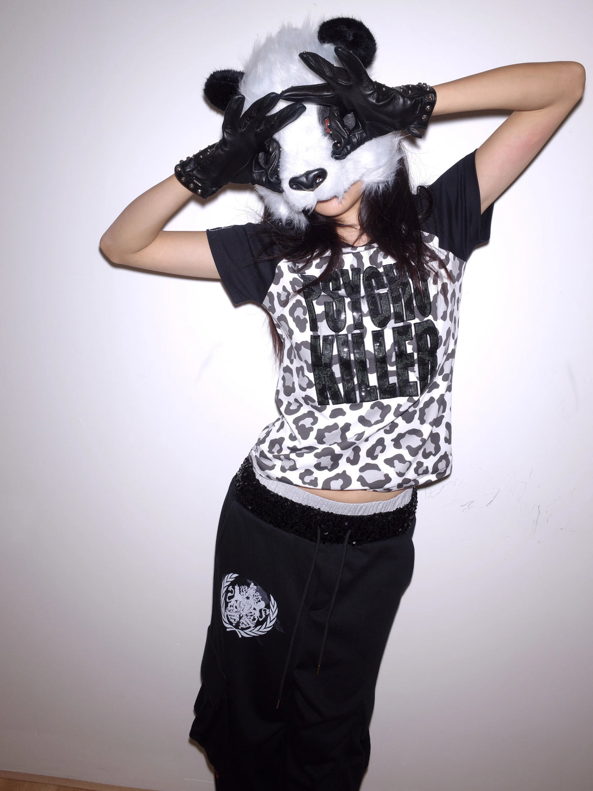 LEOPARD PRINT SEQUIN T-SHIRT