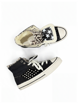 ZEBRA-PRINT SUEDE SNEAKERS