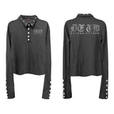 RIVET PRINT HENLEY POLO SHIRT