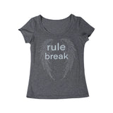 RHINESTONE WINGED U NECK T-SHIRT