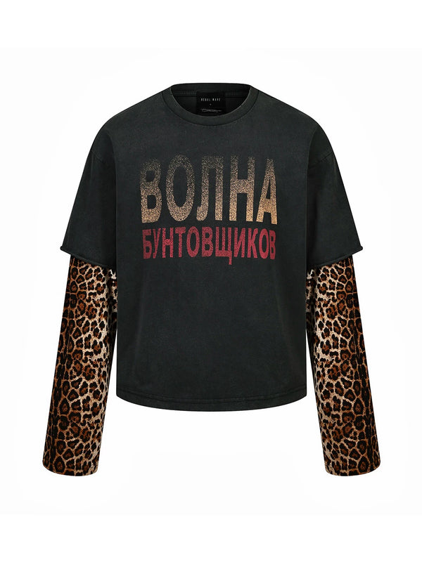 LEOPARD PRINT LONG SLEEVE TEE