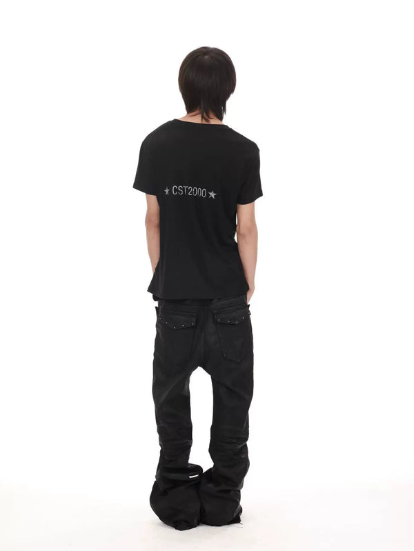 DARK CHECKERED PORTRAIT T-SHIRT