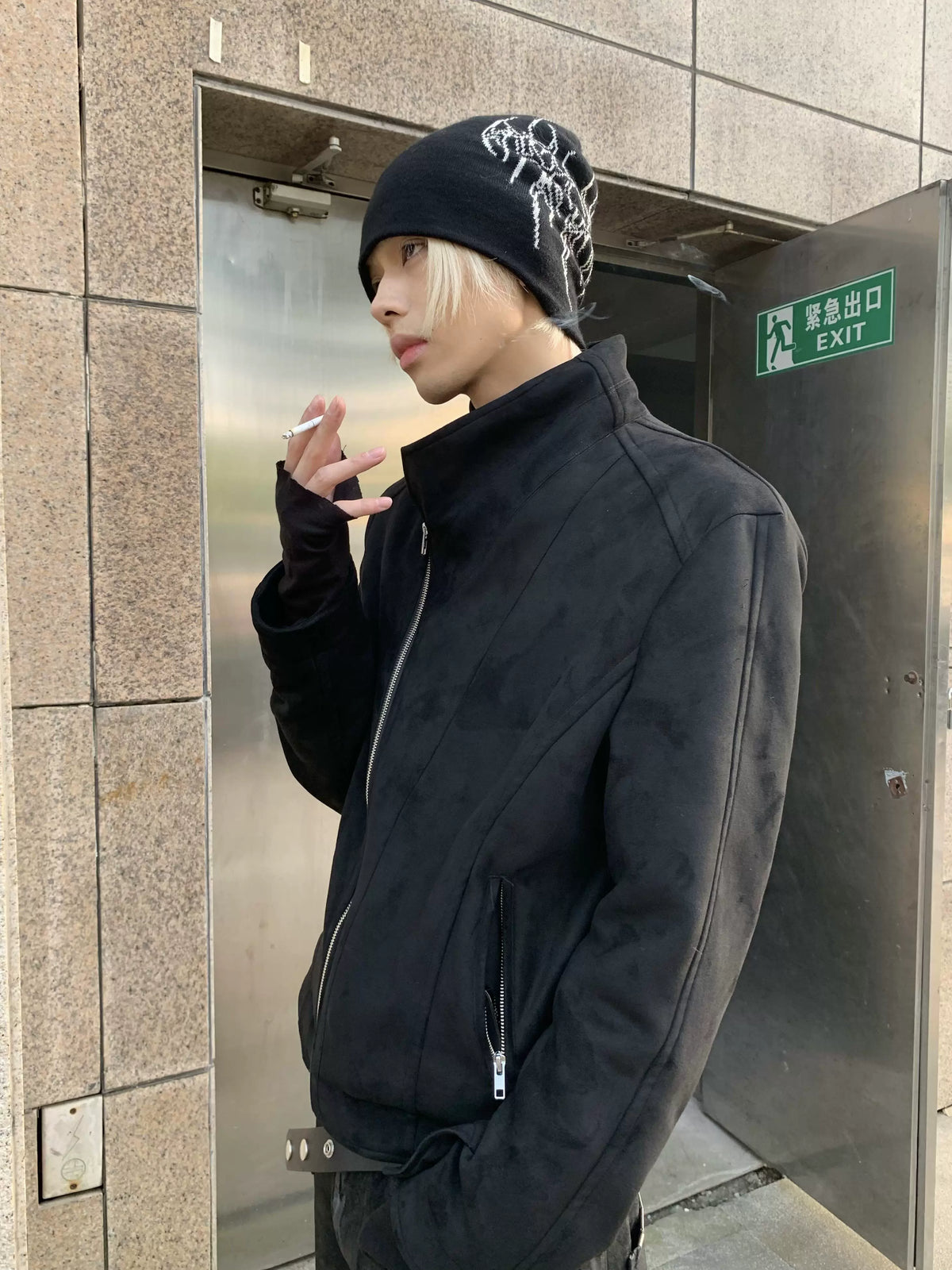 ORGANIC BONE PRINT KNIT HAT