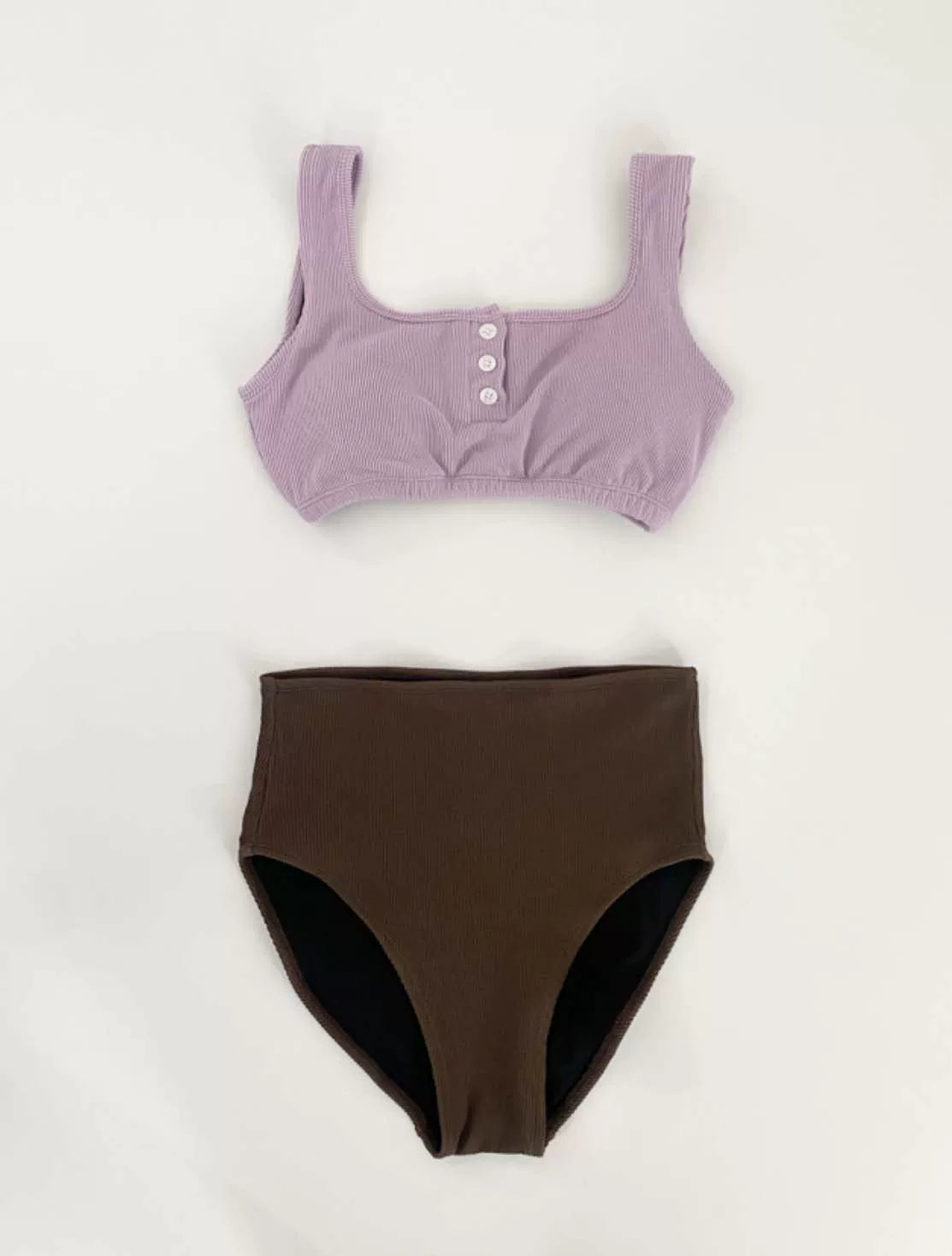 COLOR-BLOCKED MINIMALIST BIKINI SET