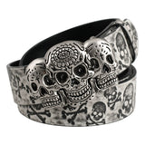 SKULL BUCKLE PU BELT