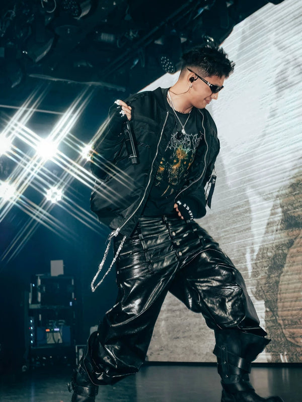 MULTI-WAIST LEATHER PANTS