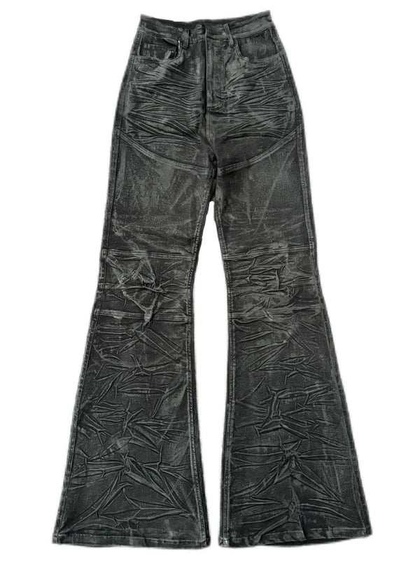 GLITTER COATED MICRO FLARE PANTS