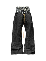 LEOPARD PRINT CURVED-LEG JEANS