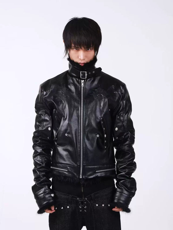 FUR-TRIMMED BOMBER JACKET