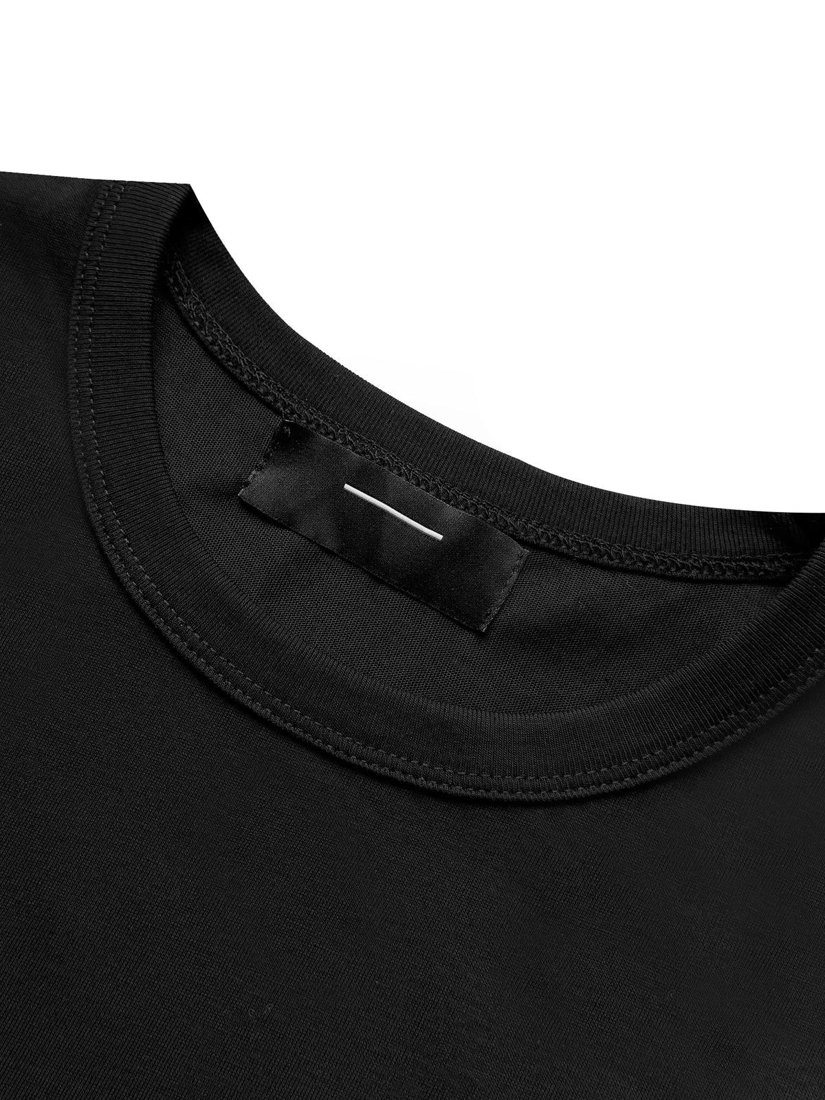 EMBROIDERED BLACK BASIC T-SHIRT