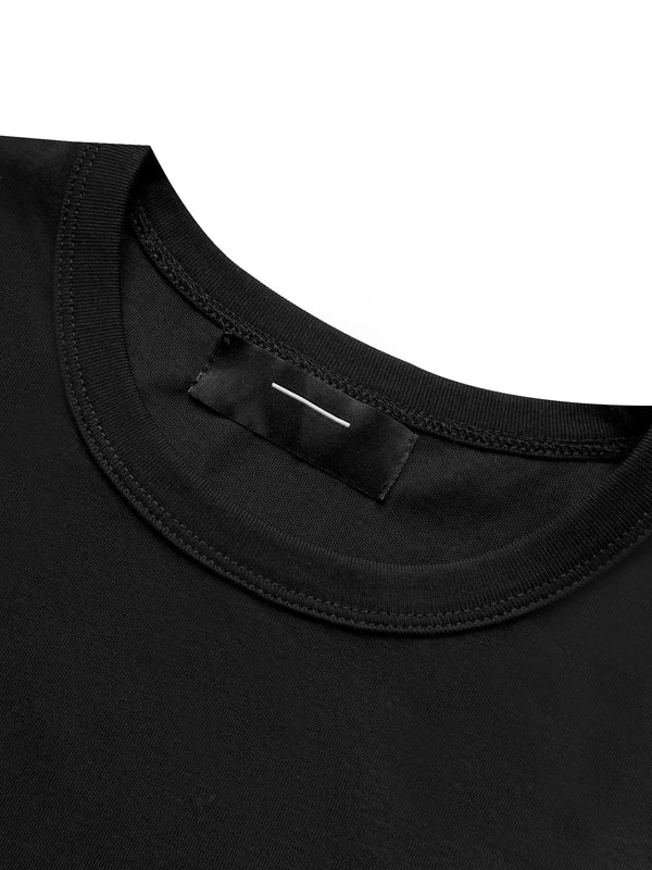 EMBROIDERED BLACK BASIC T-SHIRT