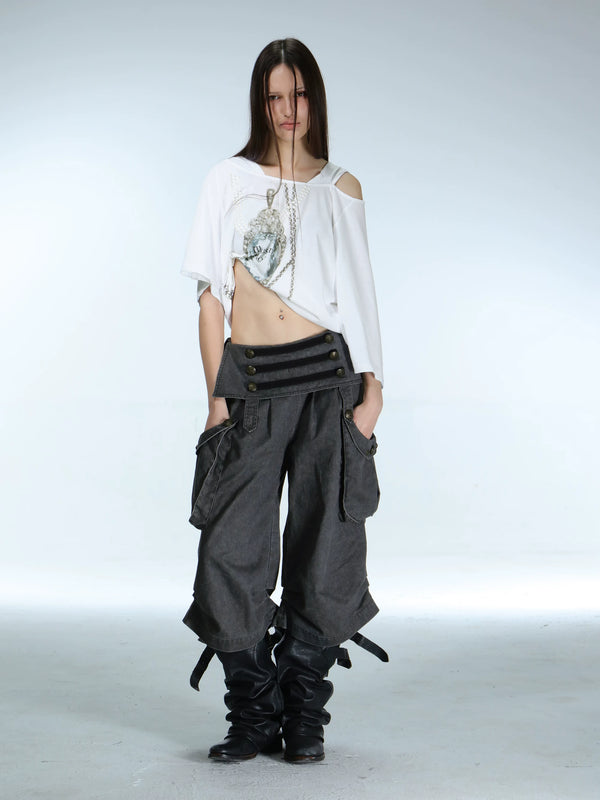 RETRO LOW WAIST CROPPED PANTS
