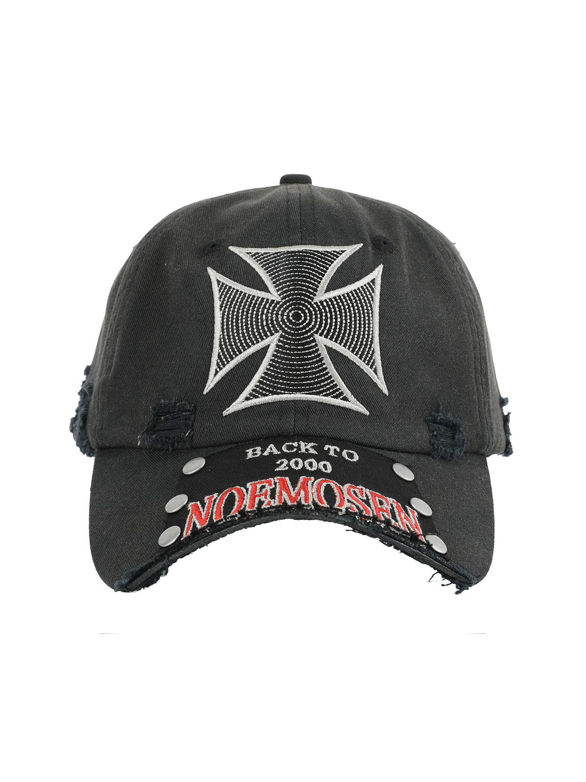 DISTRESSED DUCK HAT WITH EMBROIDERY