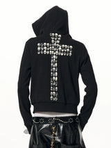 SKULL CROSS ZIP HOODIE