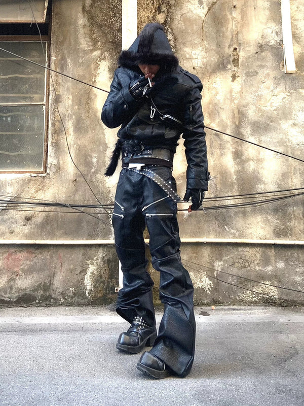 DARK PUNK SLIM FIT LEATHER PANTS