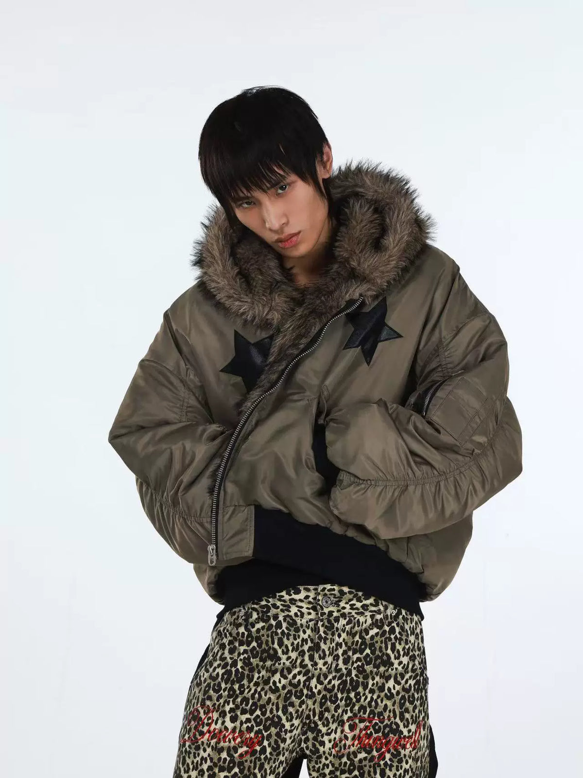 PENTAGRAM HOODED BOMBER JACKET
