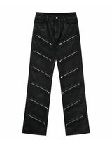 MULTI-ZIPPER SLIM FIT PANTS
