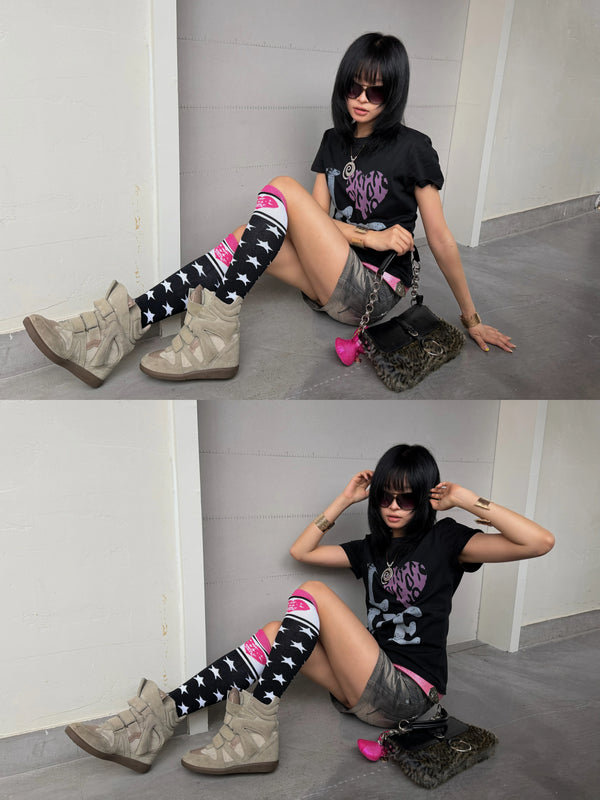 LEOPARD LOVE HEART TEE