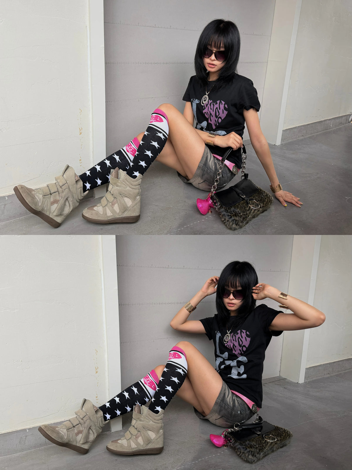 LEOPARD LOVE HEART T-SHIRT