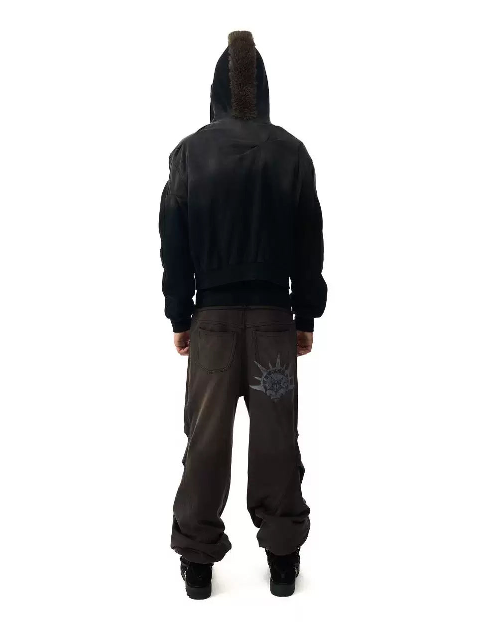 SKULL PRINT DRAWSTRING SWEATPANTS