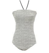 HALTER NECK STRIPED SWIMSUIT