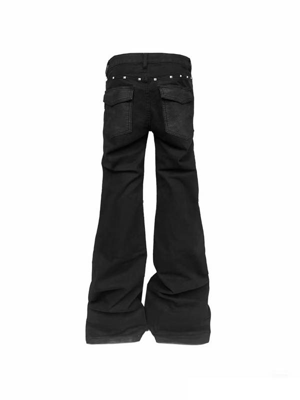 ASYMMETRICAL SNAKE-PRINT JEANS