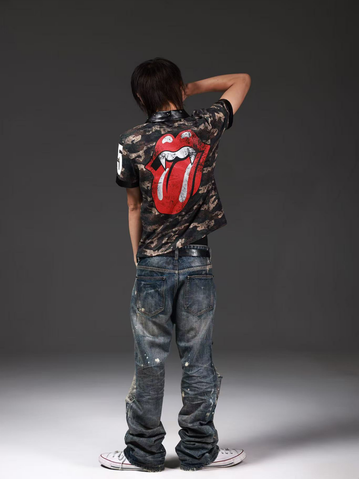 CAMOUFLAGE RIVET POLO SHIRT