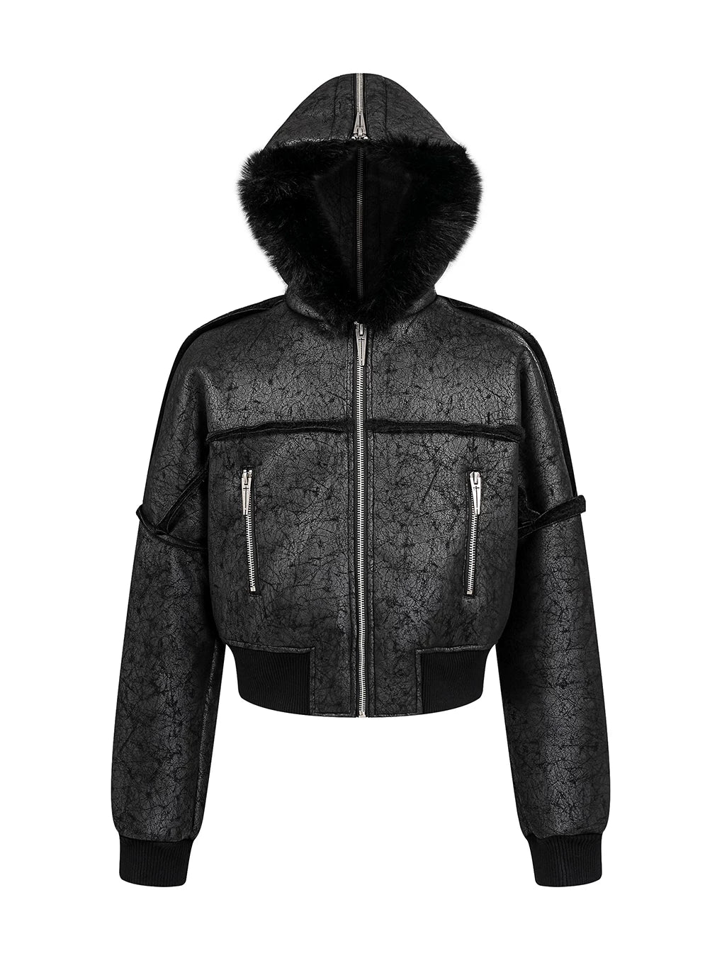 N2B LEATHER JACKET WITH FUR COLLAR