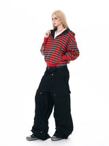 MOTO HOODIE WITH STRIPE DESIGN