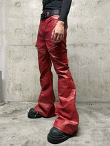LIQUID METAL PINK WAXED PANTS