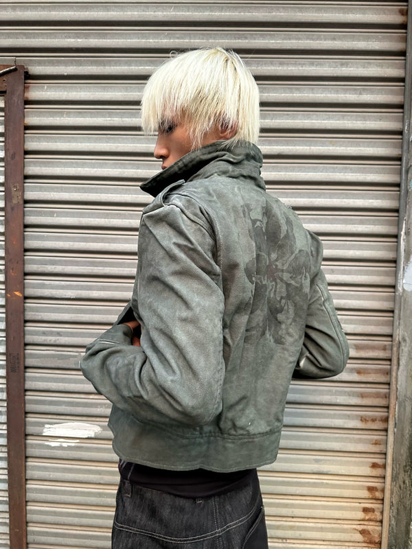 DISTRESSED BIKER JACKET