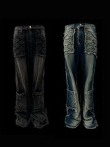 FLARED DENIM WASH JEANS