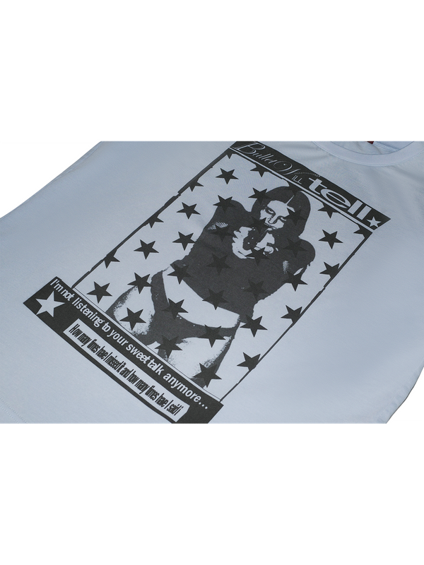 LIGHT BLUE SLOGAN TEE