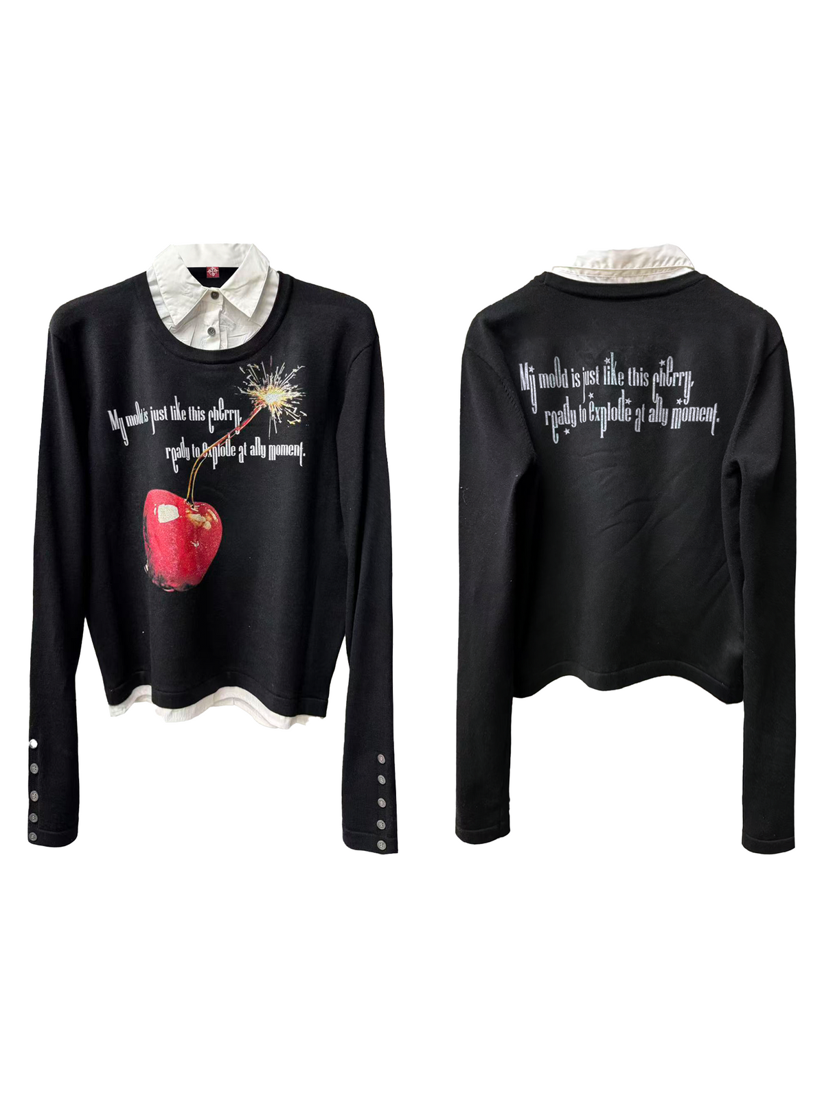 CHERRY MOOD TWO-PIECE SWEATER SET