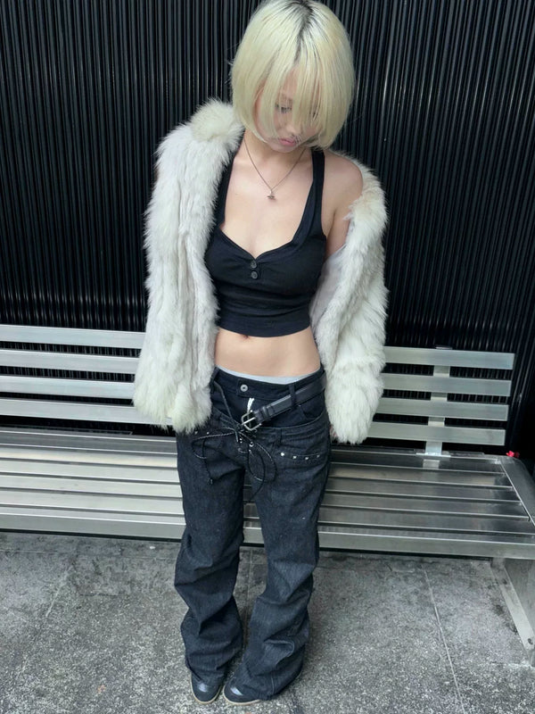 CUSTOM BLACK RAW DENIM PANTS