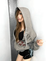 FLORAL GRAY HOODIE SWEATSHIRT