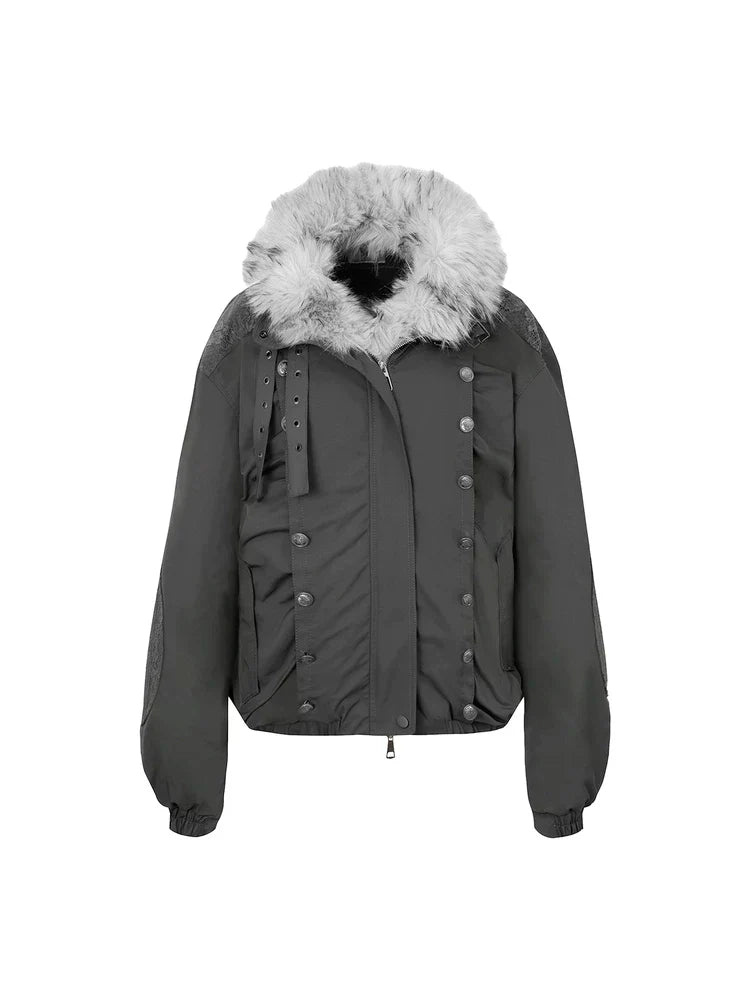 OVERSIZED FUR COLLAR DOWN JACKET