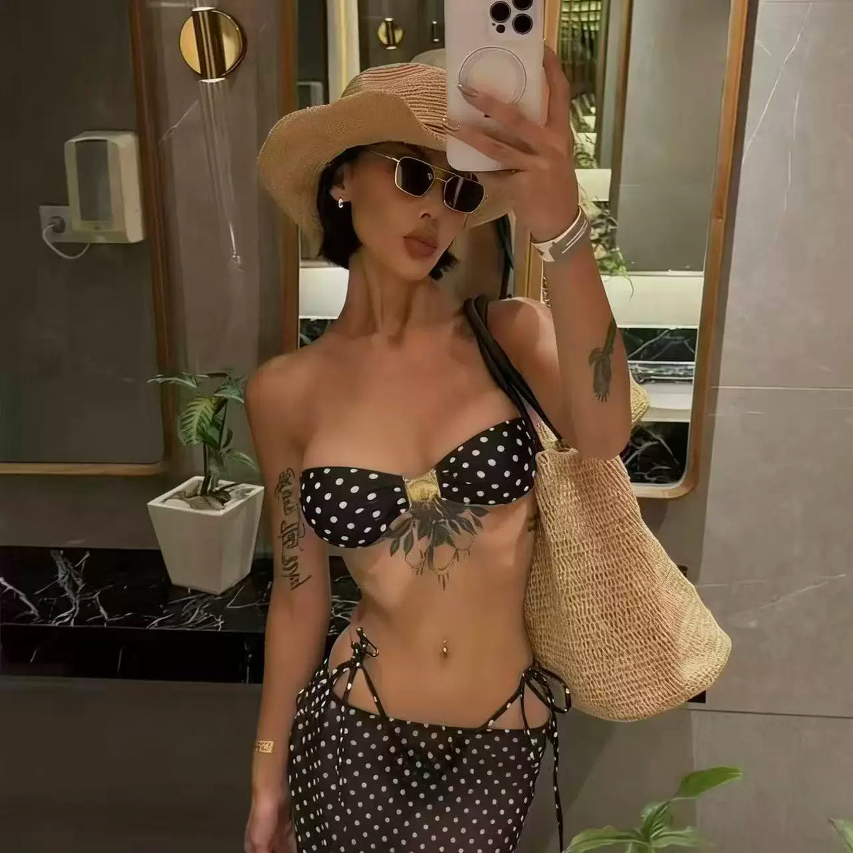 POLKA DOT BIKINI DRESS SET