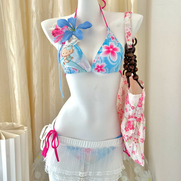 CUTE KITTY CAT BIKINI SET