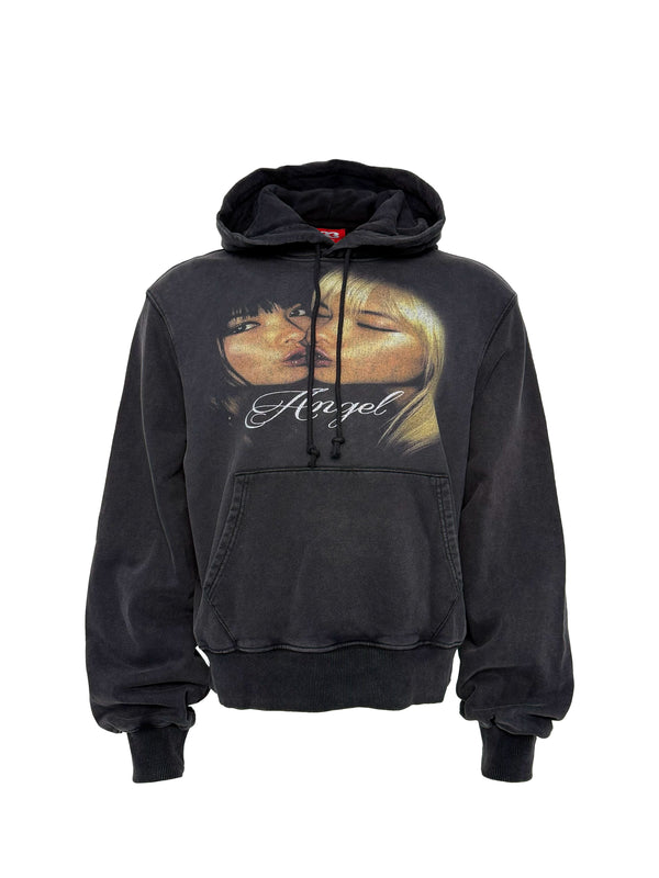 ANGEL PRINT HOODED SWEATSHIRT
