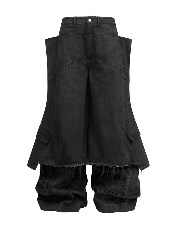 DESTRUCTION DOUBLE WAX SKIRT PANTS