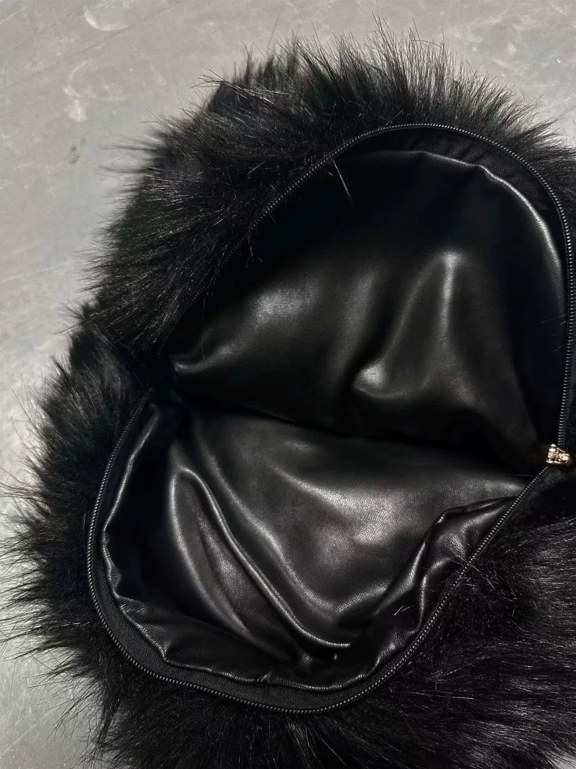 FAUX FUR RACCOON SHOULDER BAG