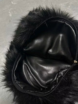 FAUX FUR RACCOON SHOULDER BAG