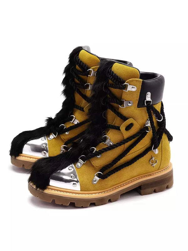 TRENDY HIGH TOP LACE-UP BOOTS