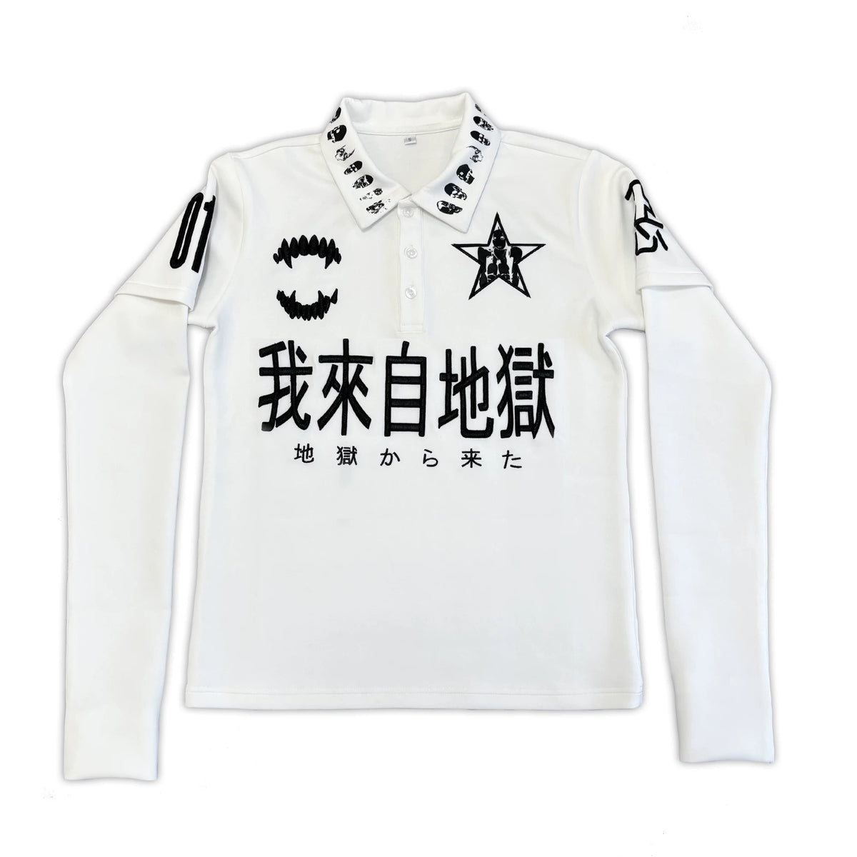 SKULL EMBROIDERED POLO SHIRT