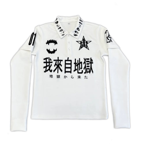 SKULL EMBROIDERED POLO SHIRT