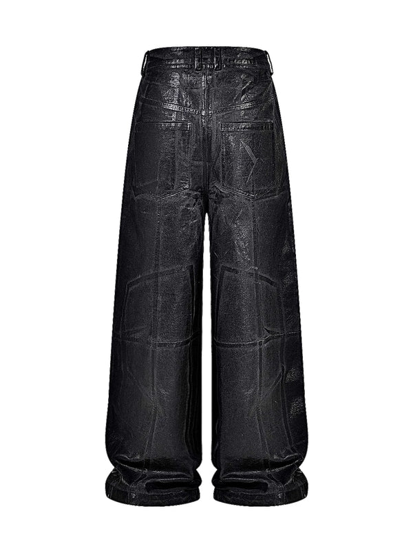 CRACKLE WAXED BAGGY PANTS