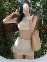 CHIC SOLID COLOR BIKINI SET